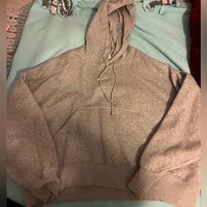Nike grey oversized crop hoodie NWOT